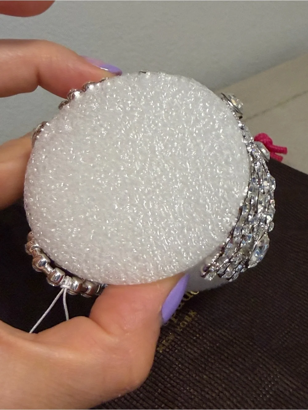 Kate Spade Bridal Crystal Lace Statement Cuff Bracelet Silver Rhinestone NWT - Picture 7 of 8